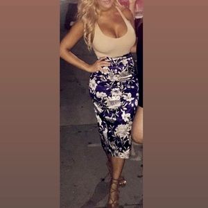 Zara Satin floral skirt size:XS